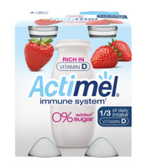 Danone Actimel Jahoda bez prid.cukru 4x100g "ML"