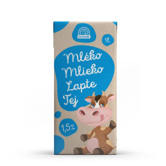 Mlieko trvanliv� 1,5% 1L Euromilk