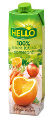 D��s Hello 1l Pomaran�,mrkva,jablko 100%
