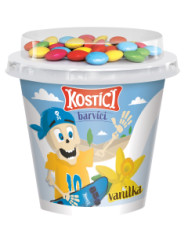 Jogurt Kost�ci Farbiaci Vanilka/�ok.filutky (lentilky) 109g "ML" Danone
